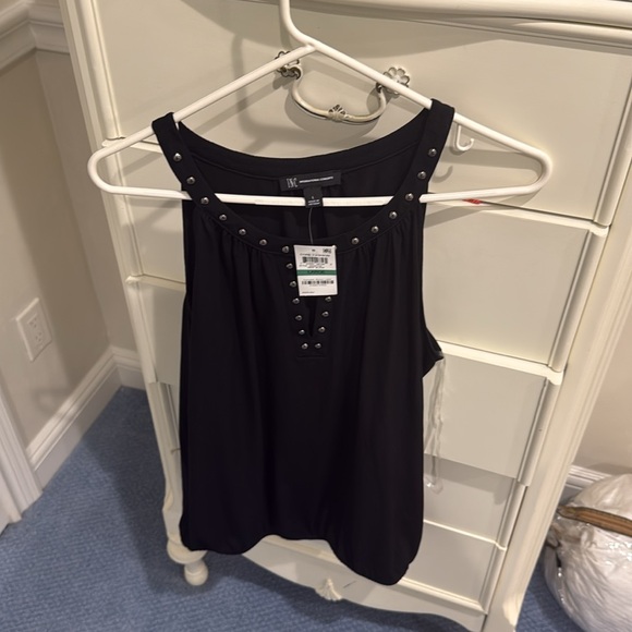 INC International Concepts Women's Sleeveless black Top with Studded Detail - Picture 1 of 10